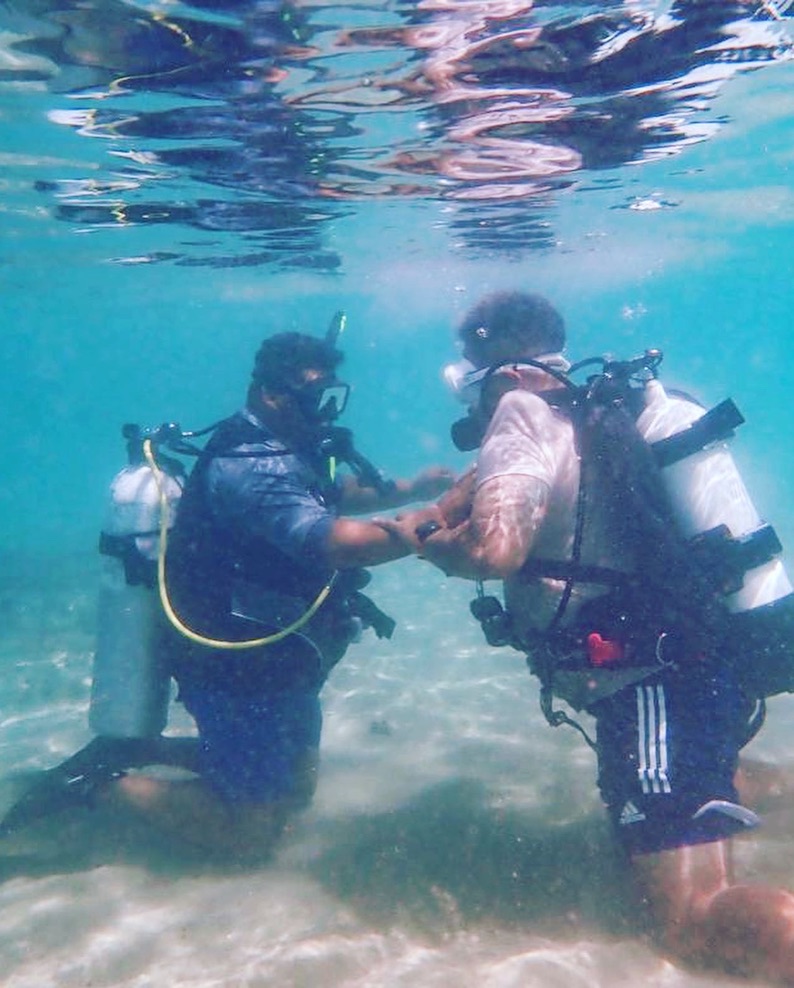 CEBA instructor with student diver